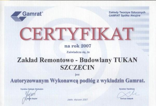 Gamrat certyfikat